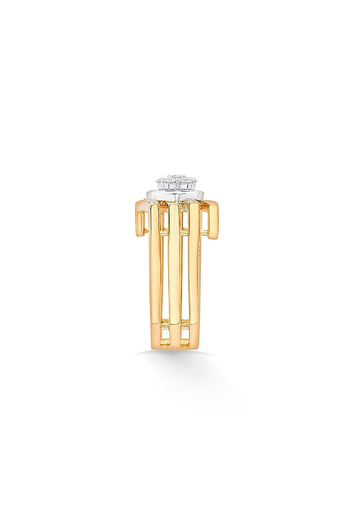 18kt Matte Rose Gold Finish Diamond Floral Motif Ring by ZEN DIAMOND at Pernia's Pop Up Shop
