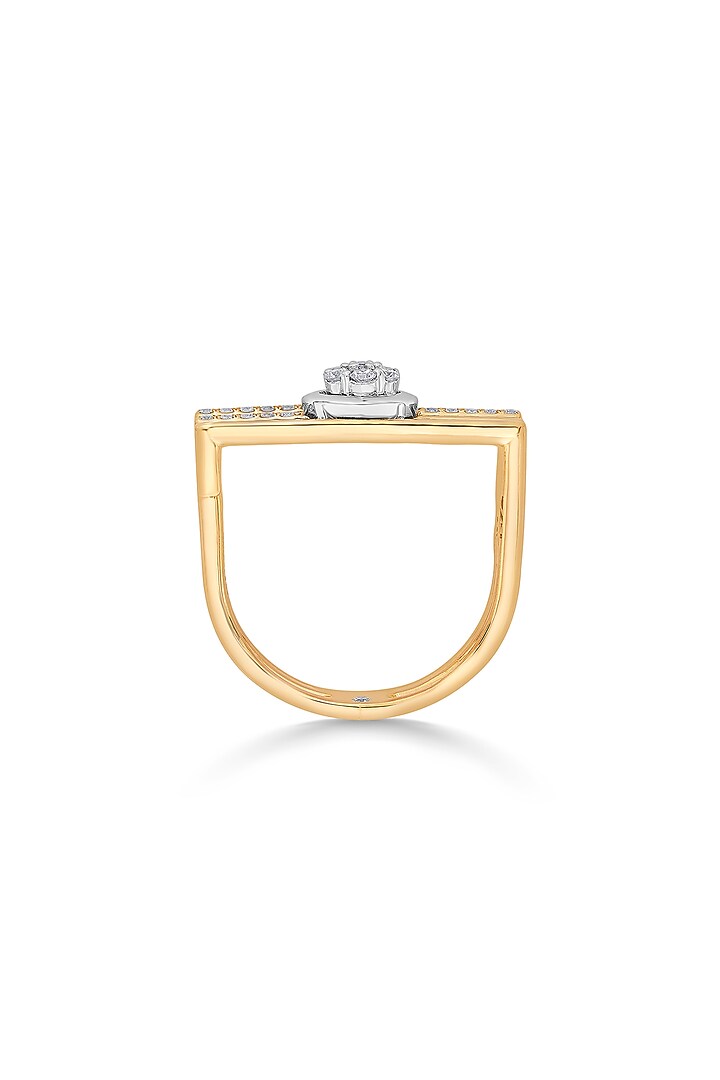 18kt Matte Rose Gold Finish Diamond Floral Motif Ring by ZEN DIAMOND at Pernia's Pop Up Shop