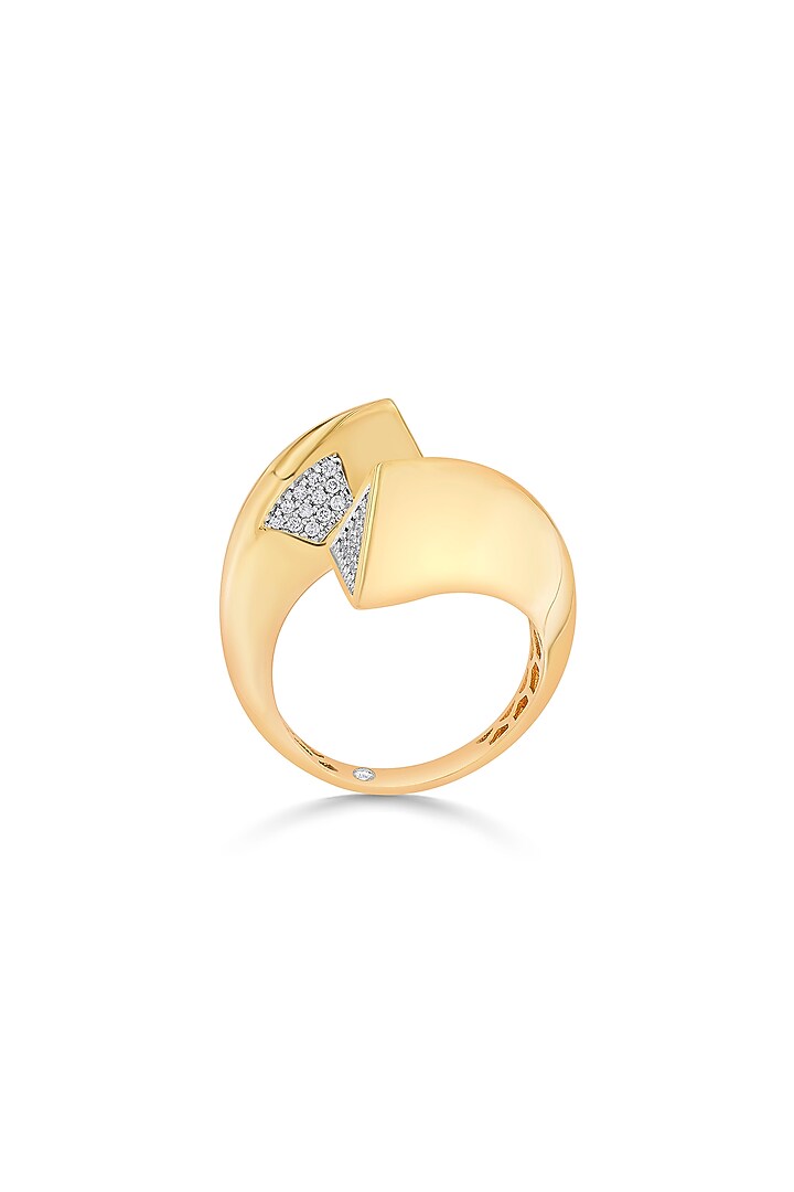 18kt Matte Rose Gold Finish Diamond Triangle Motif Ring by ZEN DIAMOND at Pernia's Pop Up Shop