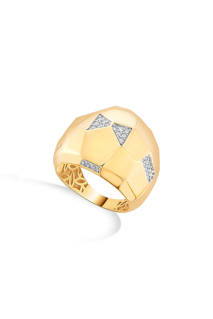 18kt Matte Rose Gold Finish Diamond Bow-Tie Motif Ring by ZEN DIAMOND at Pernia's Pop Up Shop