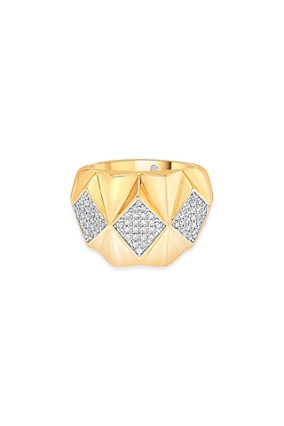 18kt Matte Rose Gold Finish Diamond Ring by ZEN DIAMOND