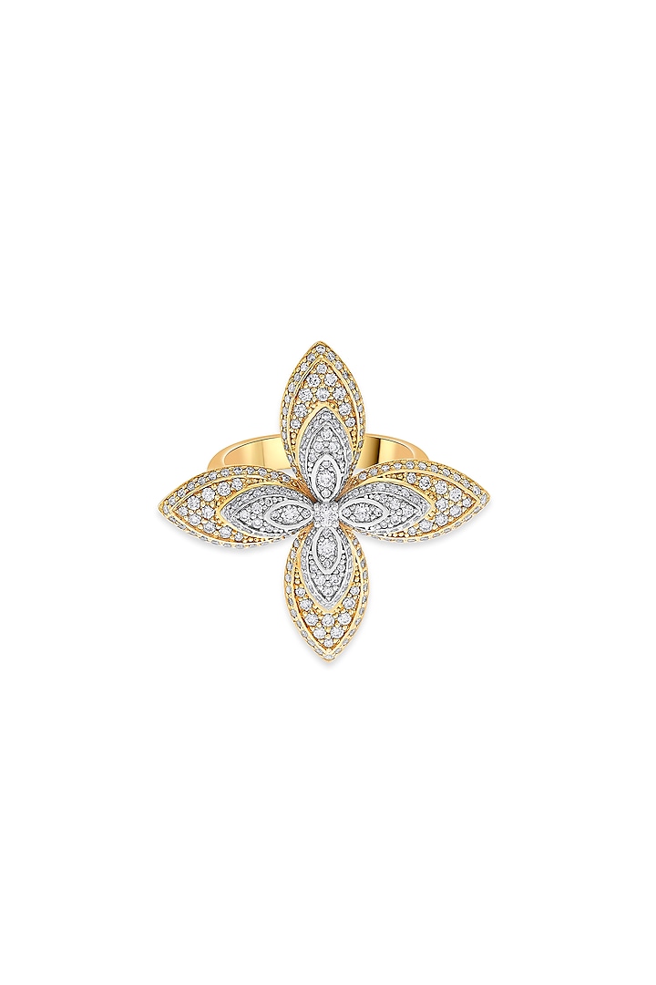 18kt Two-Tone Finish Diamond Petal Ring by ZEN DIAMOND at Pernia's Pop Up Shop