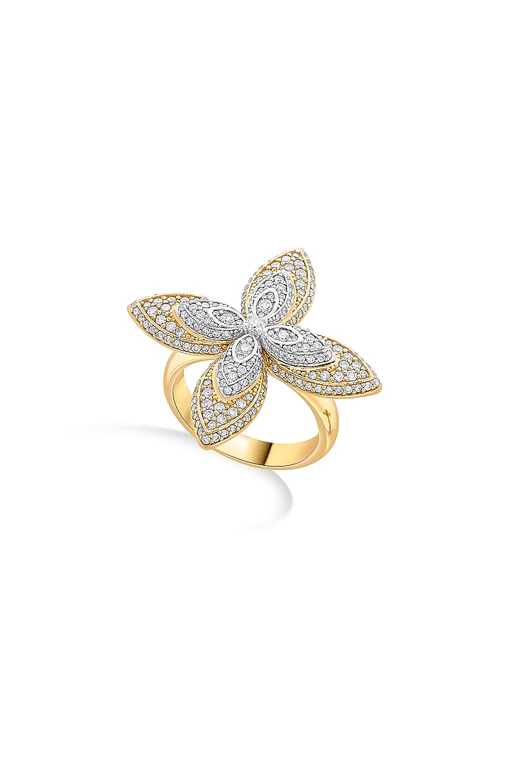 18kt Two-Tone Finish Diamond Petal Ring by ZEN DIAMOND at Pernia's Pop Up Shop