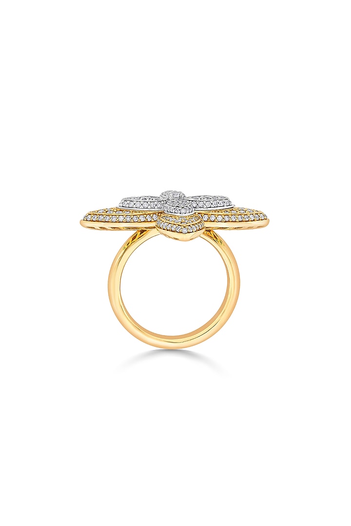 18kt Two-Tone Finish Diamond Petal Ring by ZEN DIAMOND at Pernia's Pop Up Shop