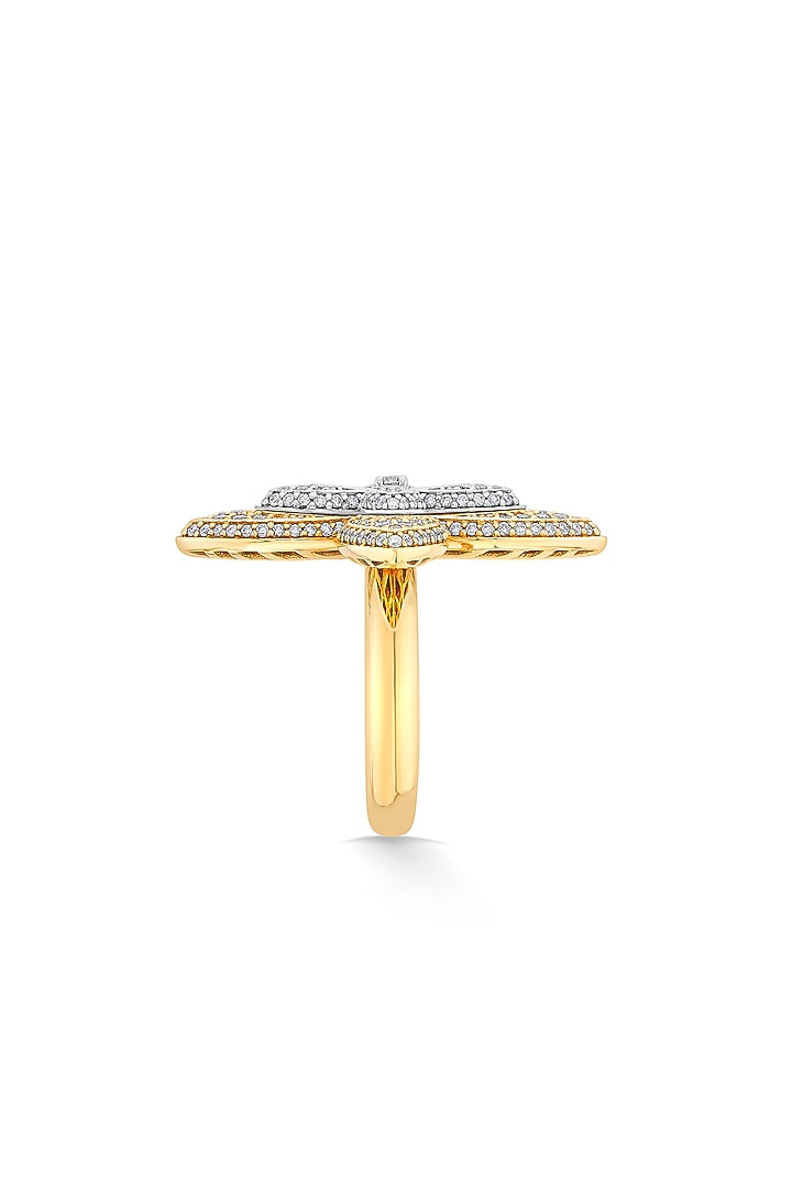 18kt Two-Tone Finish Diamond Petal Ring by ZEN DIAMOND at Pernia's Pop Up Shop