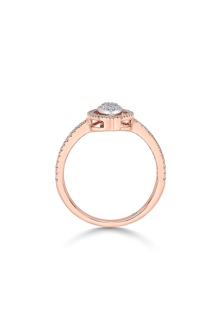 14kt Rose Gold Finish Baguette & Round-Cut Diamond Halo Ring by ZEN DIAMOND at Pernia's Pop Up Shop