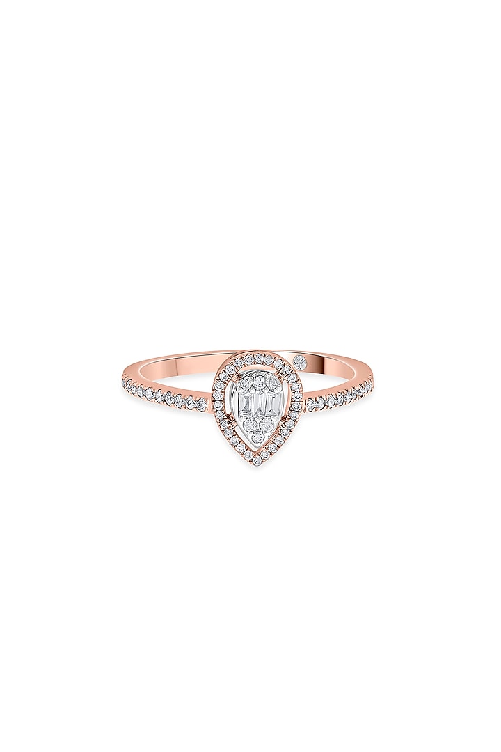 14kt Rose Gold Finish Baguette & Round-Cut Diamond Halo Ring by ZEN DIAMOND at Pernia's Pop Up Shop