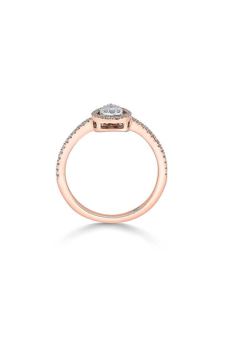 14kt Rose Gold Finish Baguette & Round-Cut Diamond Halo Ring by ZEN DIAMOND at Pernia's Pop Up Shop