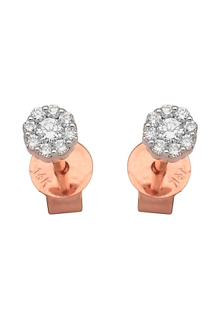 14kt Rose Gold Finish Diamond Dangler Earrings by ZEN DIAMOND