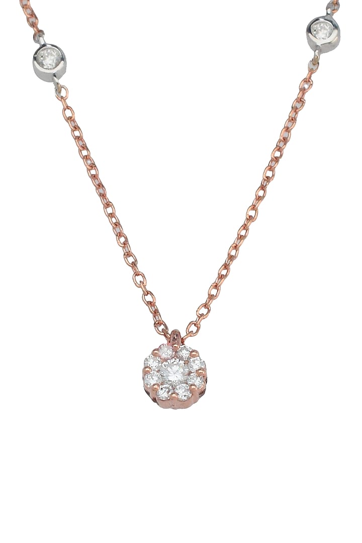 14kt Rose Gold Finish Diamond Pendant Necklace by ZEN DIAMOND at Pernia's Pop Up Shop
