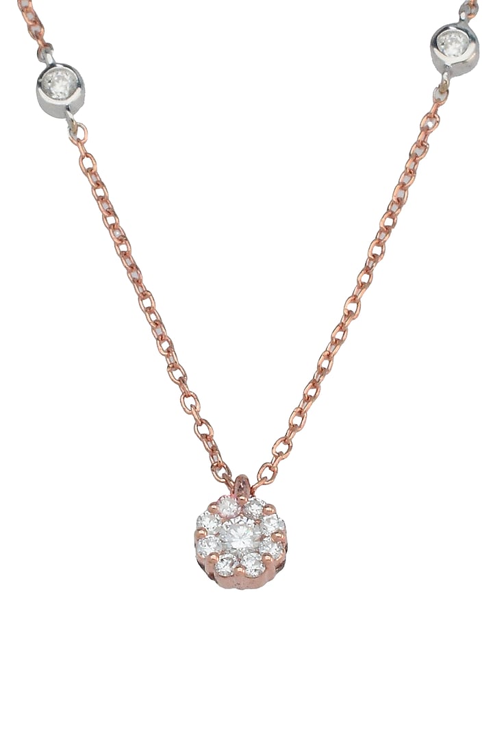 14kt Rose Gold Finish Diamond Pendant Necklace by ZEN DIAMOND at Pernia's Pop Up Shop