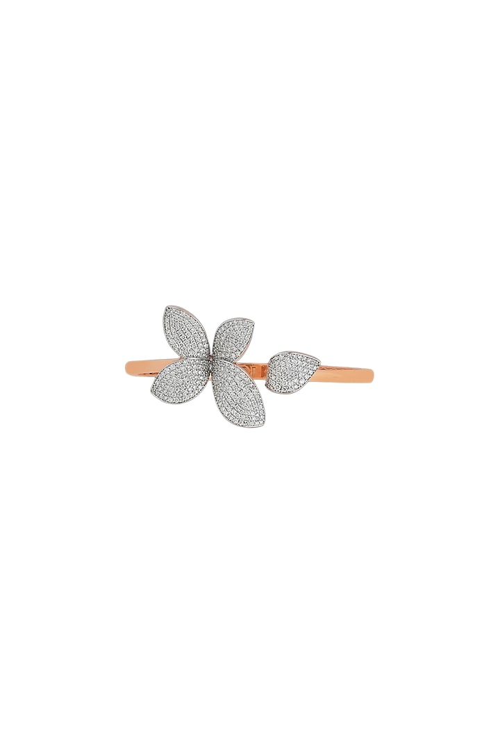 18kt Rose Gold Finish Diamond Oval Bangle by ZEN DIAMOND at Pernia's Pop Up Shop