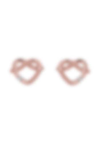 14kt Rose Gold Finish Diamond Love Knot Stud Earrings by ZEN DIAMOND at Pernia's Pop Up Shop