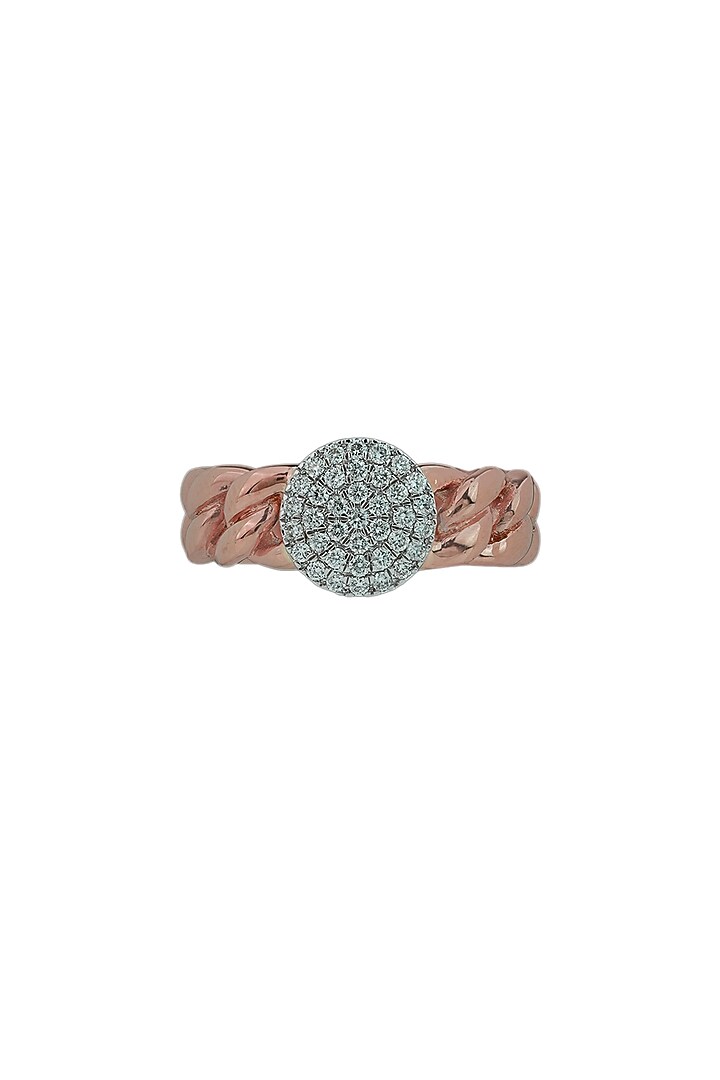 18kt Rose Gold Finish Diamond Cuban Connection Ring by ZEN DIAMOND at Pernia's Pop Up Shop