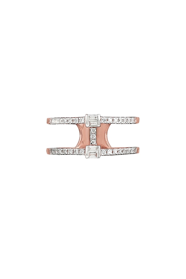 14kt Rose Gold Finish Diamond Facet Fusion Ring by ZEN DIAMOND at Pernia's Pop Up Shop