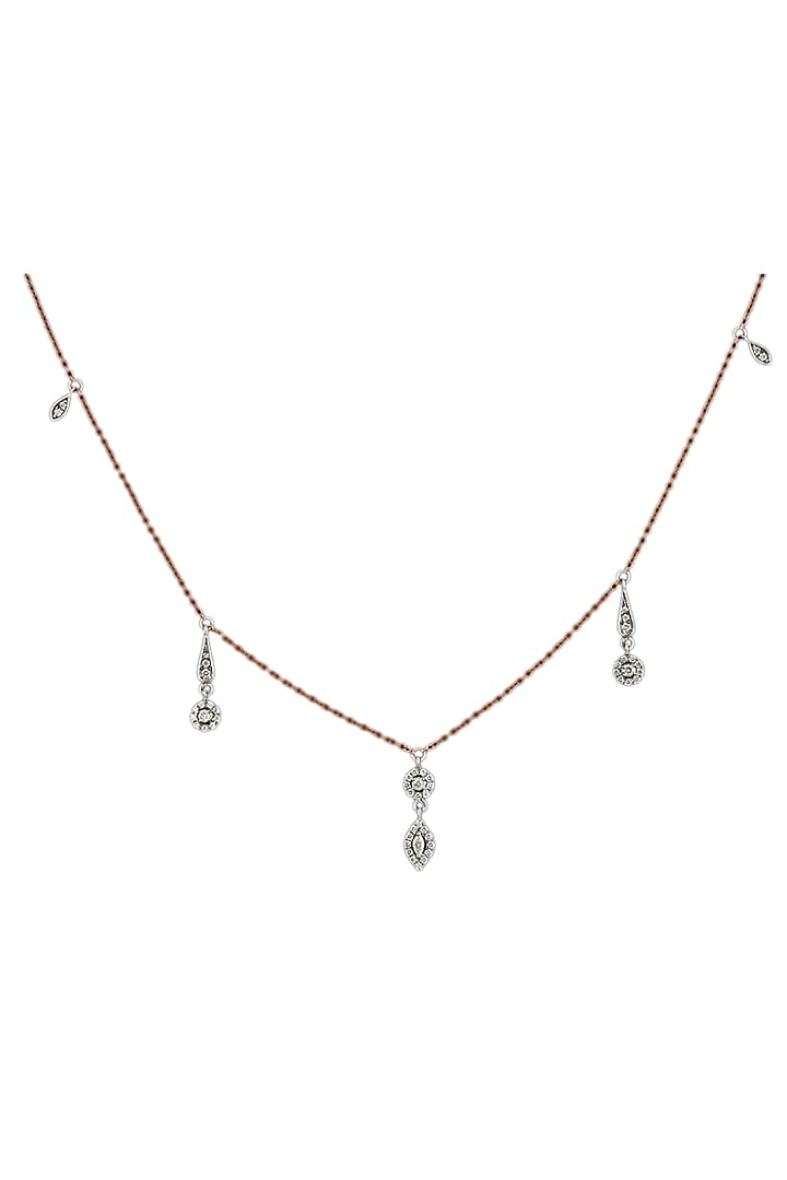 18kt White Finish Diamond Quirky Charm Necklace by ZEN DIAMOND at Pernia's Pop Up Shop