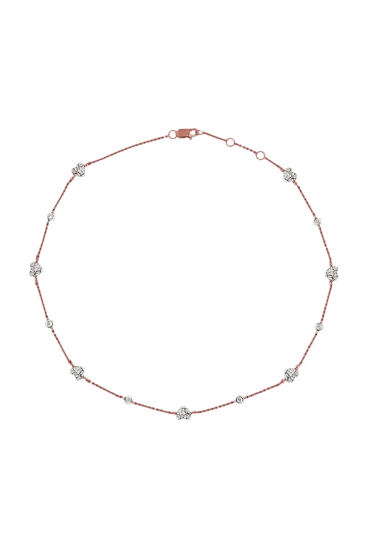 14kt Rose Gold Finish Diamond Deck-Up Necklace by ZEN DIAMOND at Pernia's Pop Up Shop