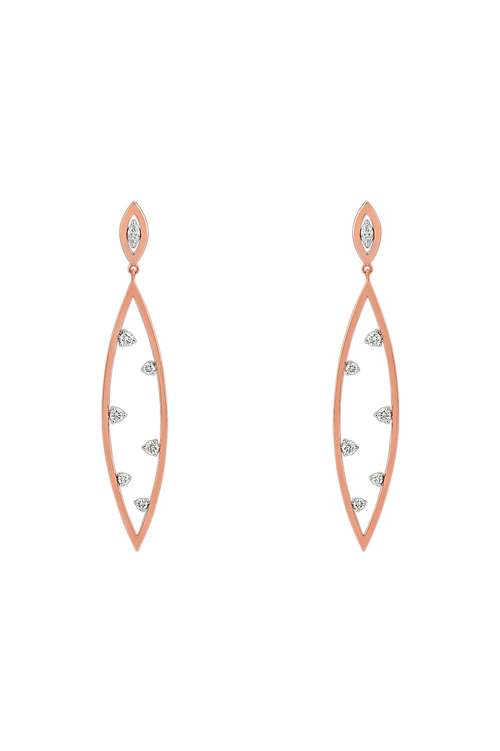 18kt Gold Finish Diamond Soiree Dangler Earrings by ZEN DIAMOND at Pernia's Pop Up Shop