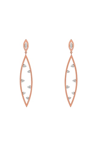 18kt Gold Finish Diamond Soiree Dangler Earrings by ZEN DIAMOND