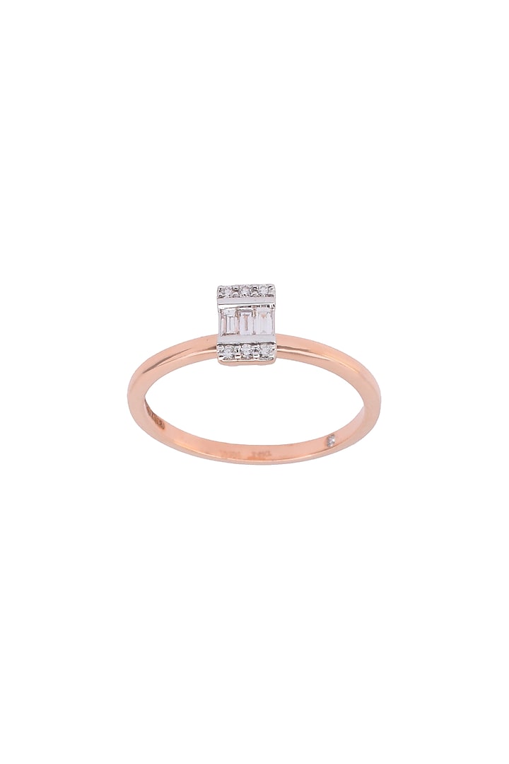 14kt Rose Gold Finish Diamond Deck-Up Ring by ZEN DIAMOND at Pernia's Pop Up Shop