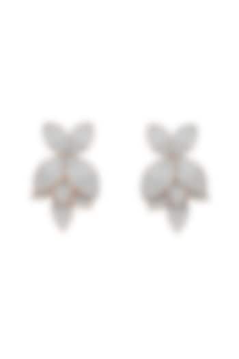 18kt Rose Gold Finish Diamond Dangler Earrings by ZEN DIAMOND at Pernia's Pop Up Shop
