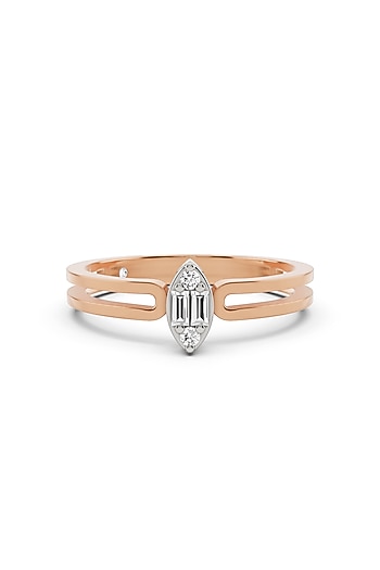 14kt Rose Gold Finish Ring With 5 Diamonds by ZEN DIAMOND at Pernia's Pop Up Shop