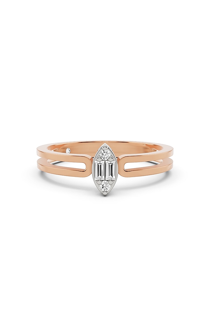 14kt Rose Gold Finish Ring With 5 Diamonds by ZEN DIAMOND at Pernia's Pop Up Shop