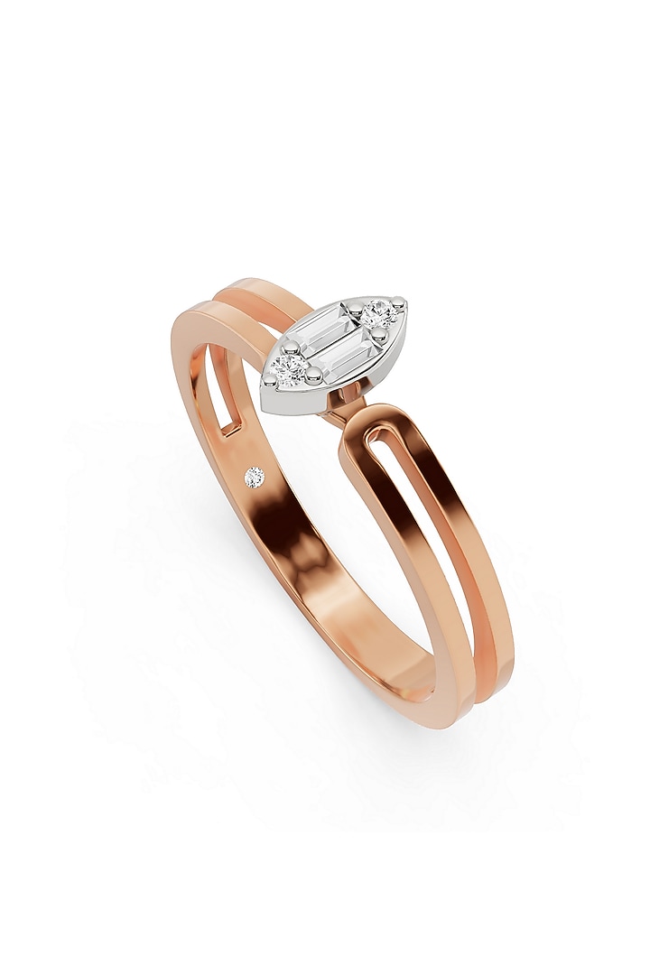 14kt Rose Gold Finish Ring With 5 Diamonds by ZEN DIAMOND at Pernia's Pop Up Shop