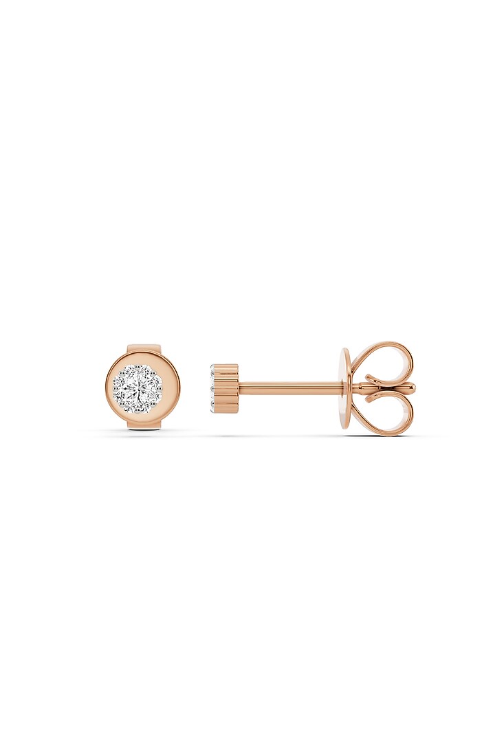14kt Rose Gold Finish Earrings With 20 Diamonds by ZEN DIAMOND at Pernia's Pop Up Shop