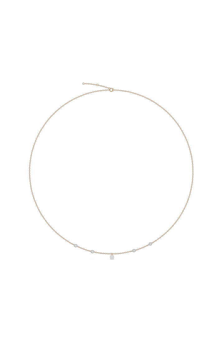 14kt Rose Gold Finish Pendant Necklace With 12 Diamonds by ZEN DIAMOND at Pernia's Pop Up Shop