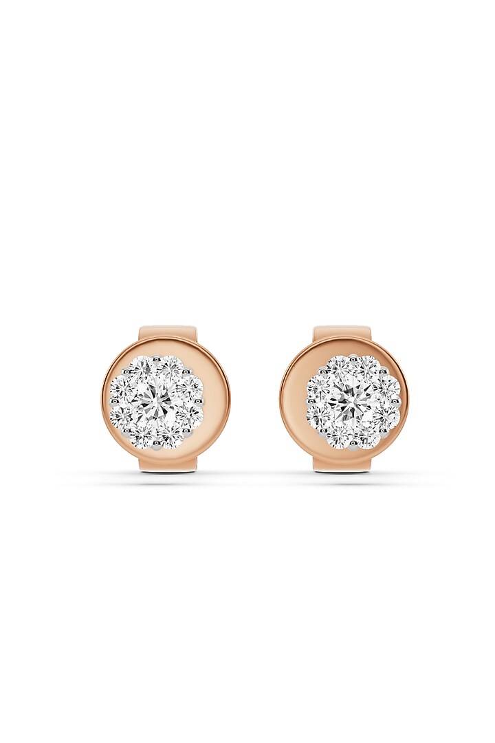 14kt Rose Gold Finish Earrings With 20 Diamonds by ZEN DIAMOND at Pernia's Pop Up Shop