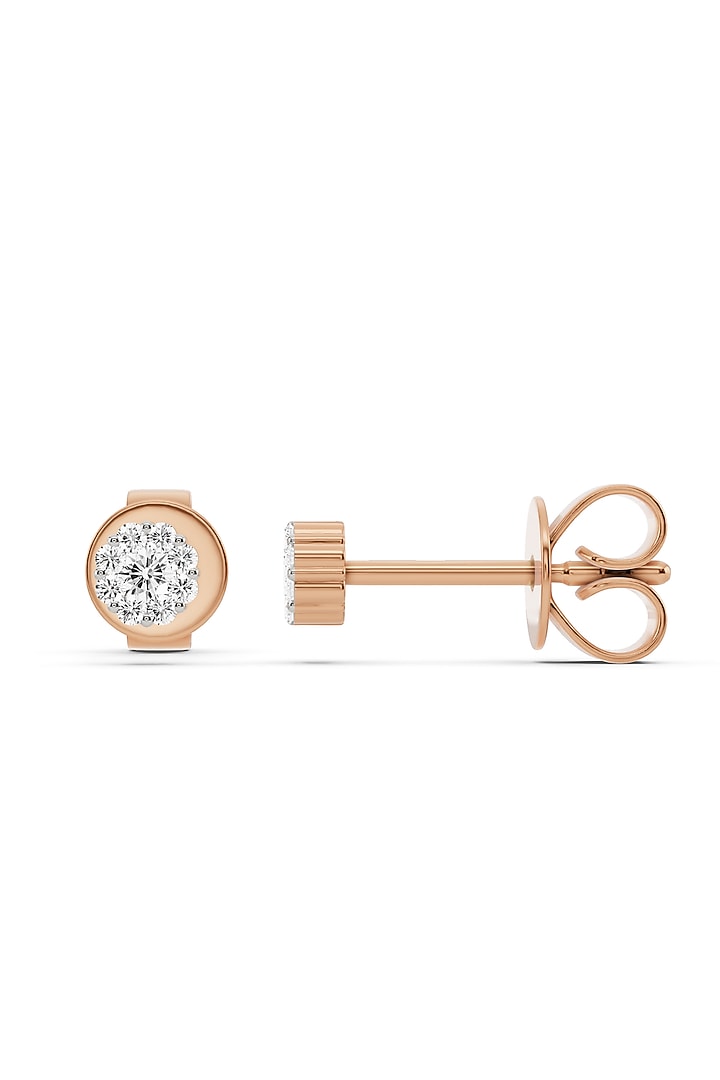 14kt Rose Gold Finish Earrings With 20 Diamonds by ZEN DIAMOND at Pernia's Pop Up Shop