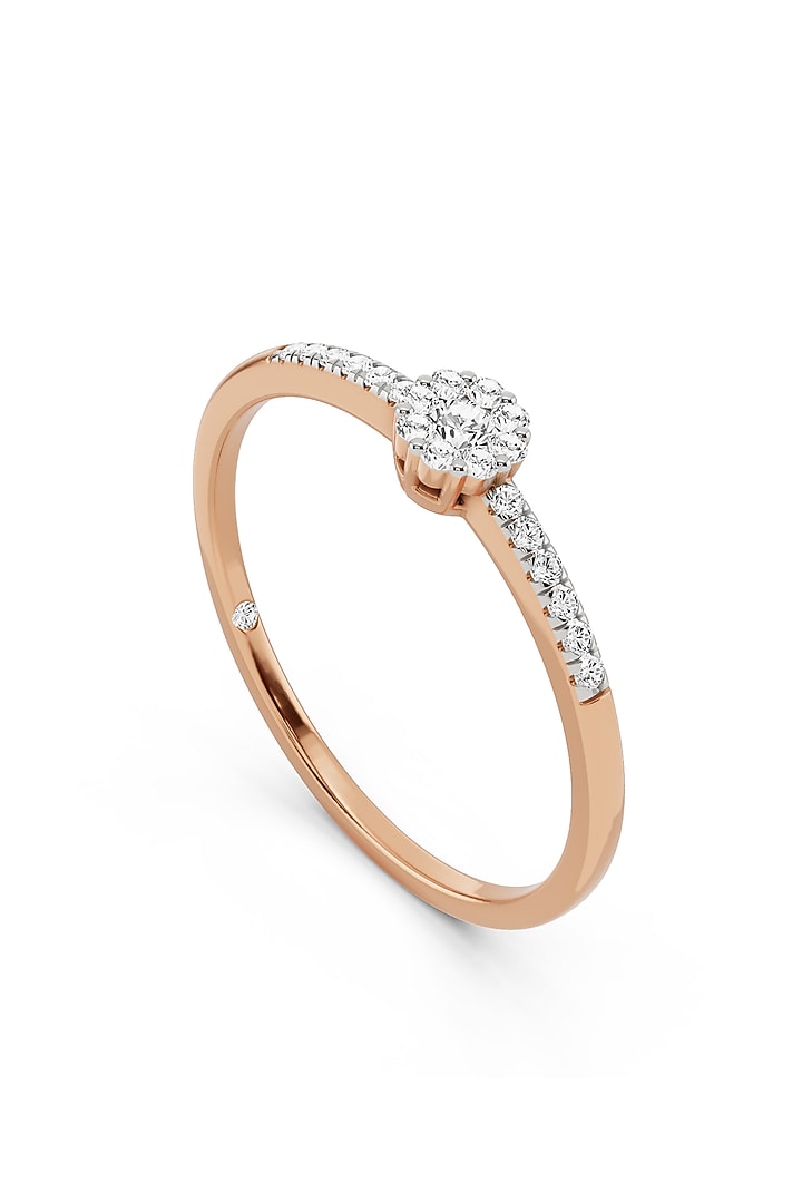14kt Rose Gold Finish Ring With 22 Diamonds by ZEN DIAMOND at Pernia's Pop Up Shop