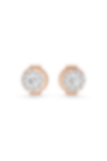 14kt Rose Gold Finish Earrings With 20 Diamonds by ZEN DIAMOND at Pernia's Pop Up Shop