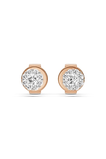 14kt Rose Gold Finish Earrings With 20 Diamonds by ZEN DIAMOND at Pernia's Pop Up Shop