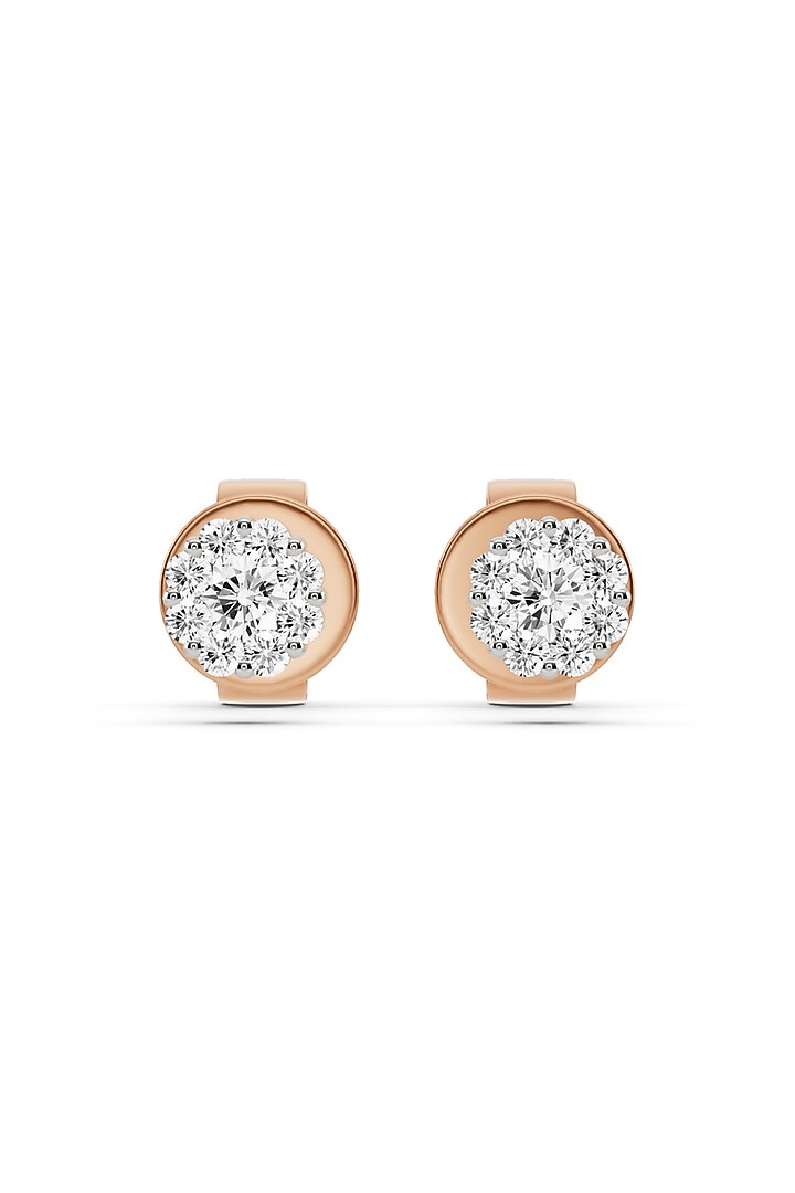 14kt Rose Gold Finish Earrings With 20 Diamonds by ZEN DIAMOND at Pernia's Pop Up Shop