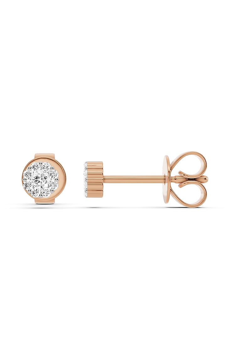 14kt Rose Gold Finish Earrings With 20 Diamonds by ZEN DIAMOND at Pernia's Pop Up Shop