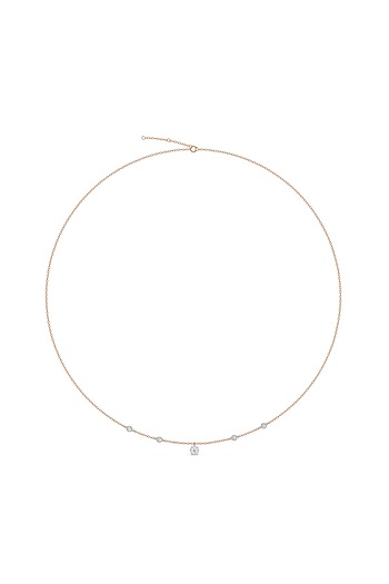 14kt Rose Gold Finish Pendant Necklace With 20 Diamonds by ZEN DIAMOND at Pernia's Pop Up Shop