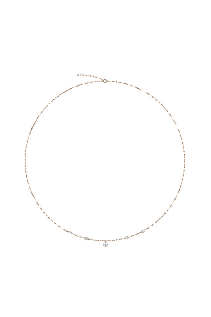14kt Rose Gold Finish Pendant Necklace With 20 Diamonds by ZEN DIAMOND at Pernia's Pop Up Shop
