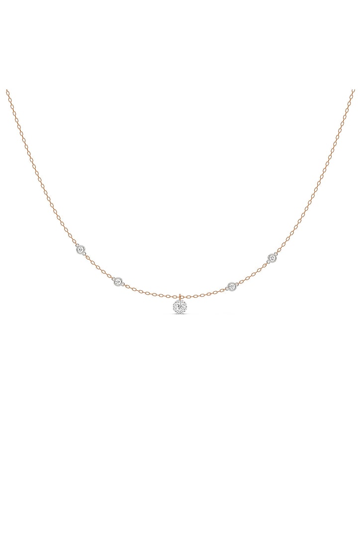 14kt Rose Gold Finish Pendant Necklace With 20 Diamonds by ZEN DIAMOND at Pernia's Pop Up Shop