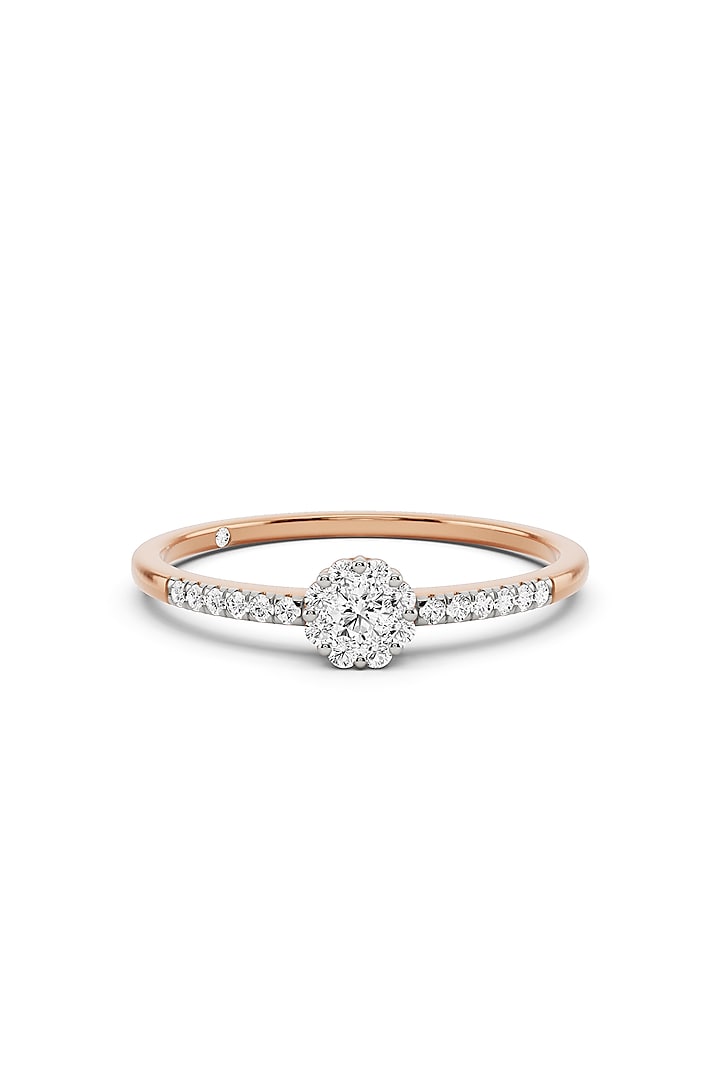 14kt Rose Gold Finish Ring With 22 Diamonds by ZEN DIAMOND at Pernia's Pop Up Shop