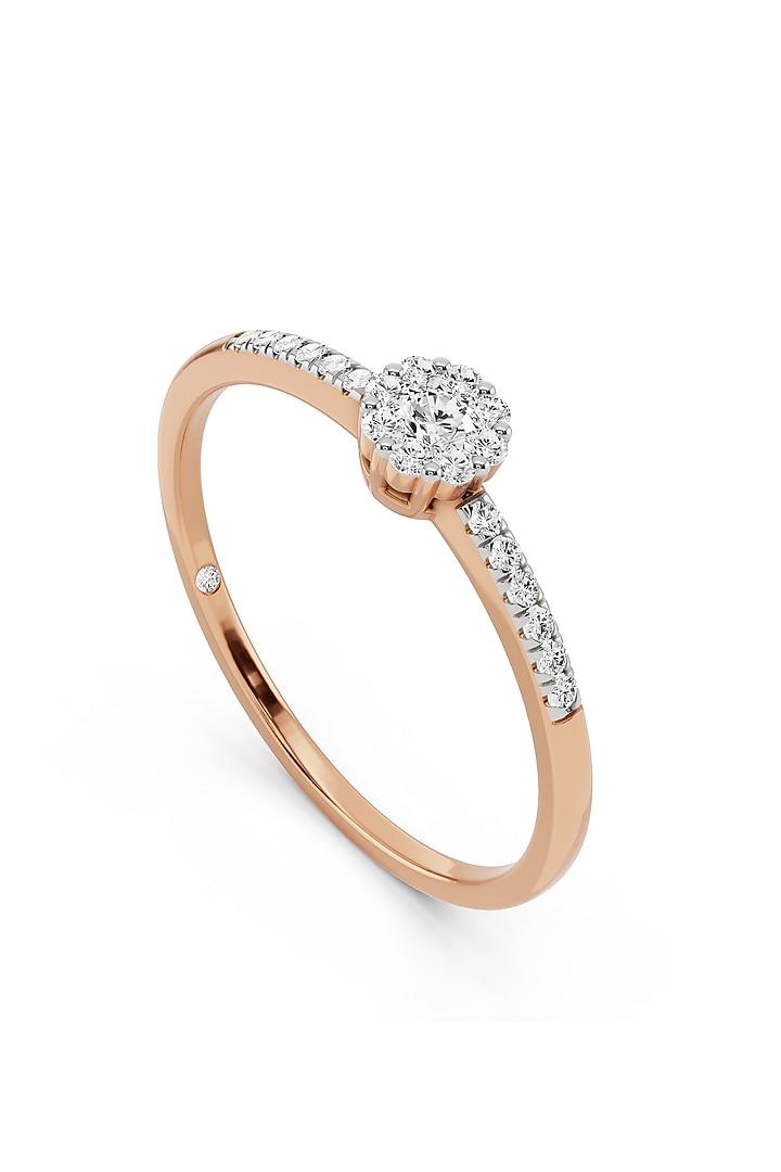 14kt Rose Gold Finish Ring With 22 Diamonds by ZEN DIAMOND at Pernia's Pop Up Shop