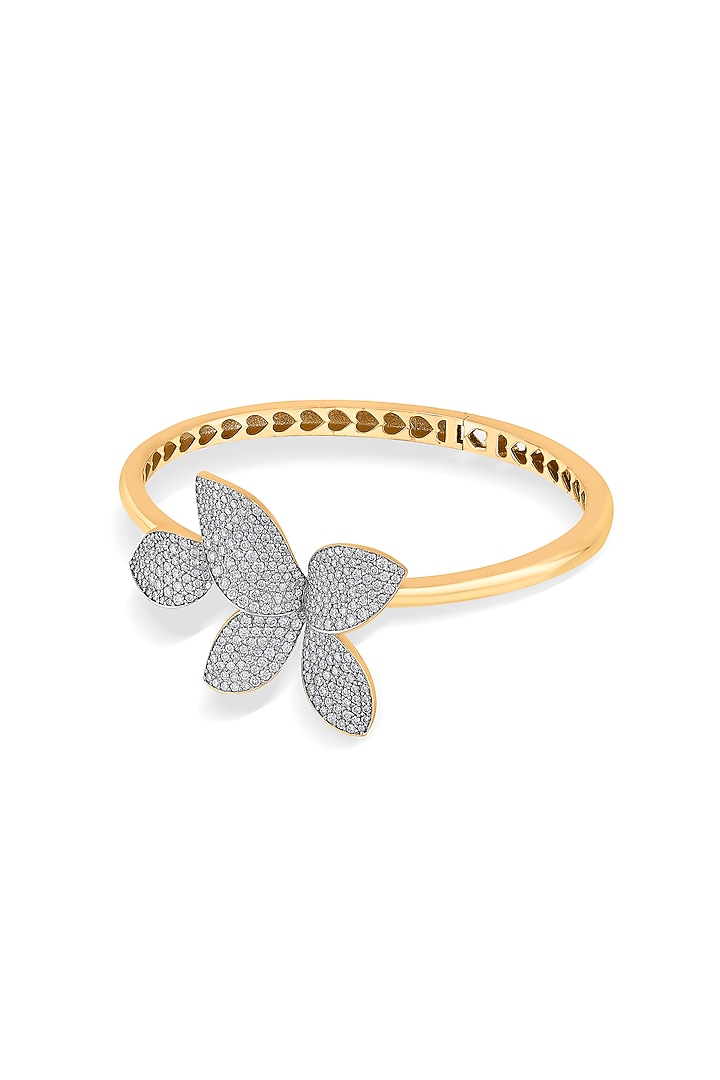 18kt Rose Gold Finish Oval Bangle With 313 Diamonds by ZEN DIAMOND at Pernia's Pop Up Shop