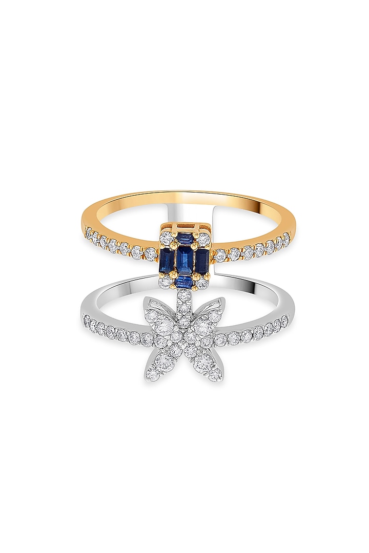 18kt Rose Gold Finish Diamond & Sapphire Stone Ring by ZEN DIAMOND at Pernia's Pop Up Shop