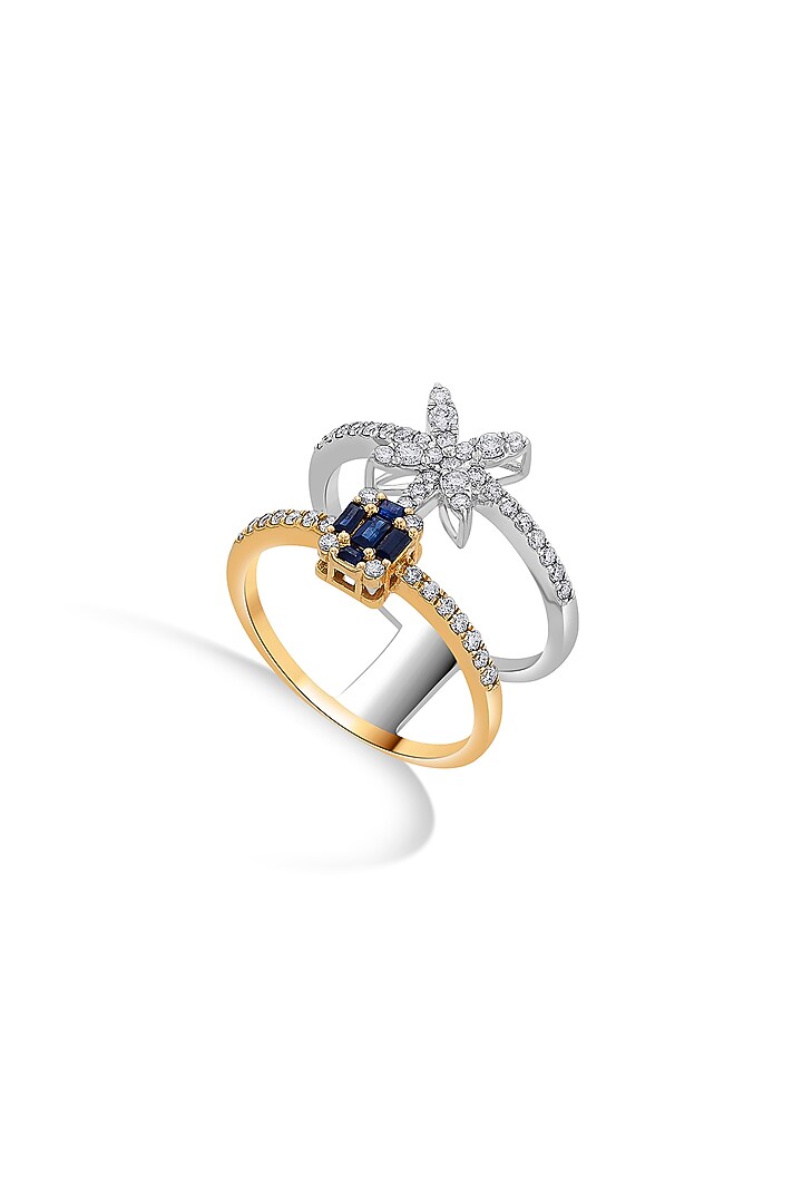 18kt Rose Gold Finish Diamond & Sapphire Stone Ring by ZEN DIAMOND at Pernia's Pop Up Shop