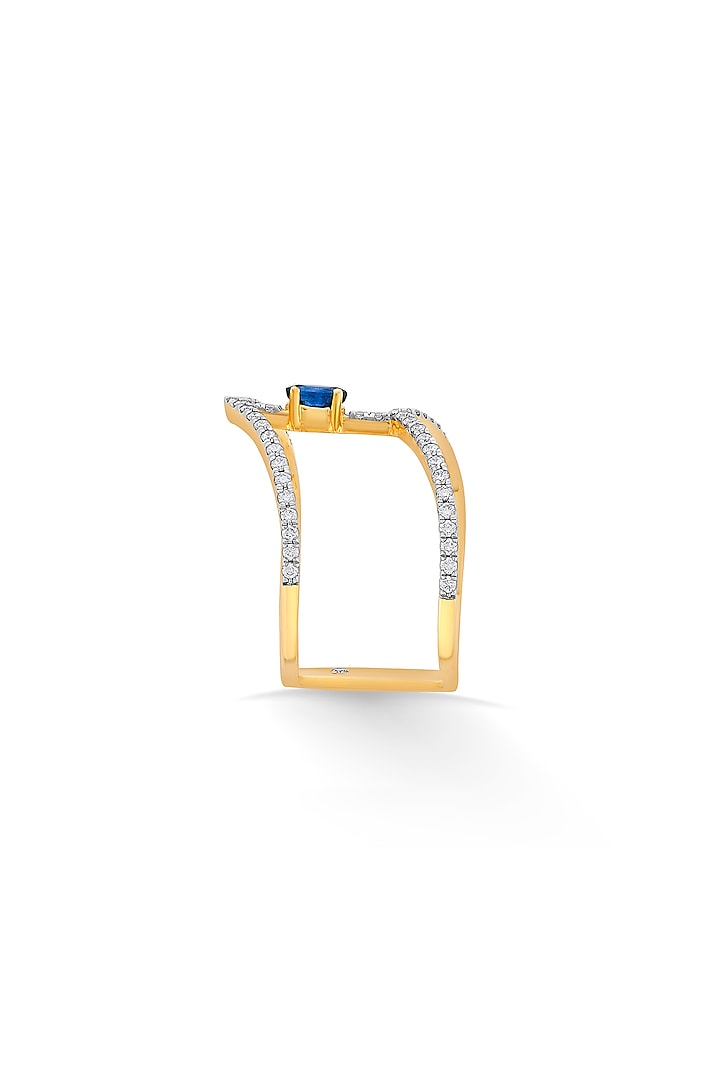 18kt Rose Gold Finish Diamond & Sapphire Stone Ring by ZEN DIAMOND at Pernia's Pop Up Shop