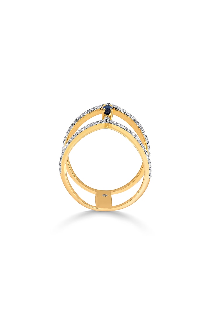 18kt Rose Gold Finish Diamond & Sapphire Stone Ring by ZEN DIAMOND at Pernia's Pop Up Shop