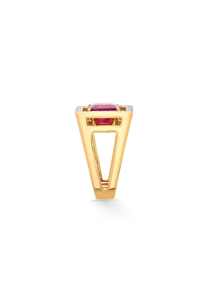 18kt Rose Gold Finish Diamond & Ruby Stone Ring by ZEN DIAMOND at Pernia's Pop Up Shop
