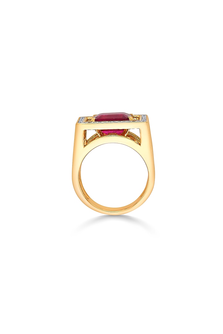 18kt Rose Gold Finish Diamond & Ruby Stone Ring by ZEN DIAMOND at Pernia's Pop Up Shop
