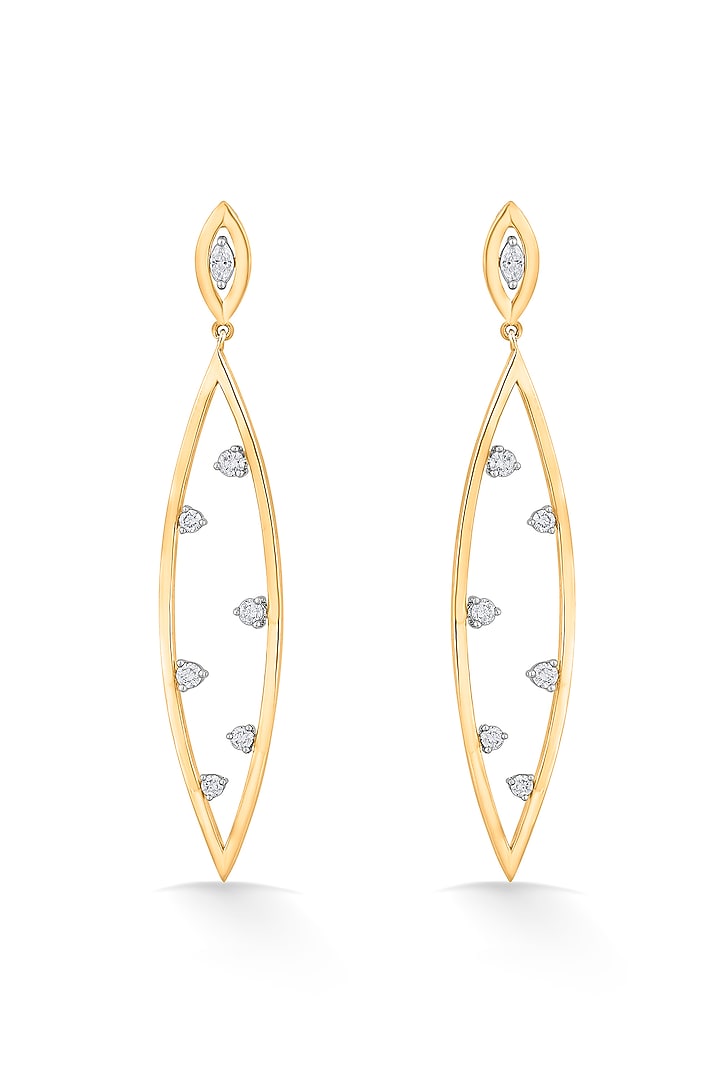 18kt Rose Gold Finish Earrings With 15 Diamonds by ZEN DIAMOND at Pernia's Pop Up Shop